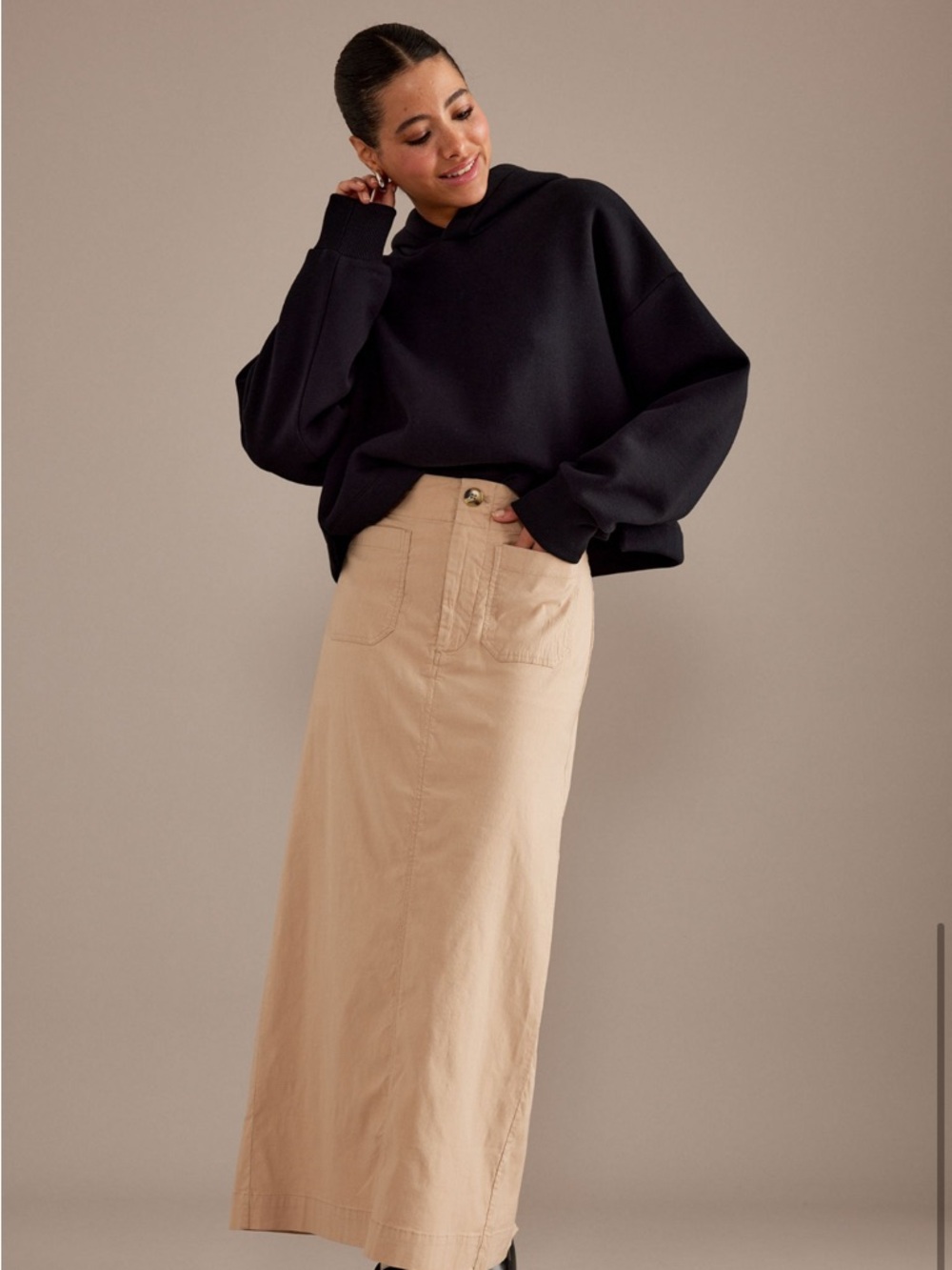 MAEVE by Anthropologie | Colette Linen Blend Maxi Skirt in Cedar, M